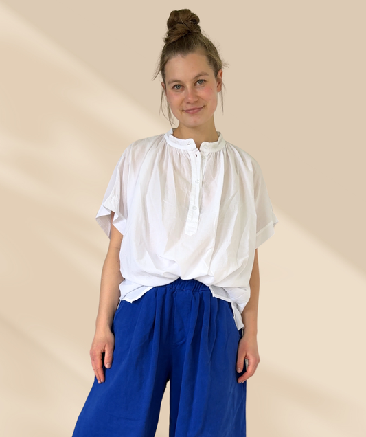 Bluse Kurzarm Weiß
