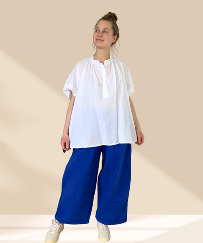 Bluse Kurzarm Weiß