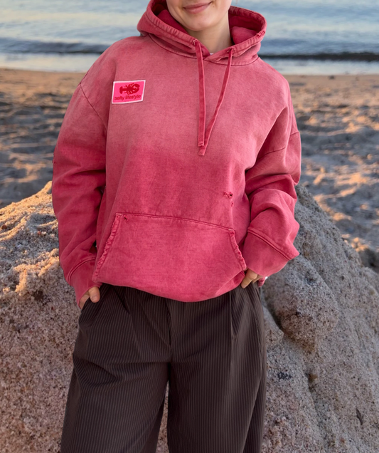 Hoodie Rot Vintage Style "salty lifestyle"