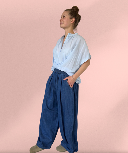 Jeans wide leg mittelblau