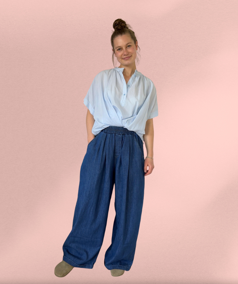 Jeans wide leg mittelblau