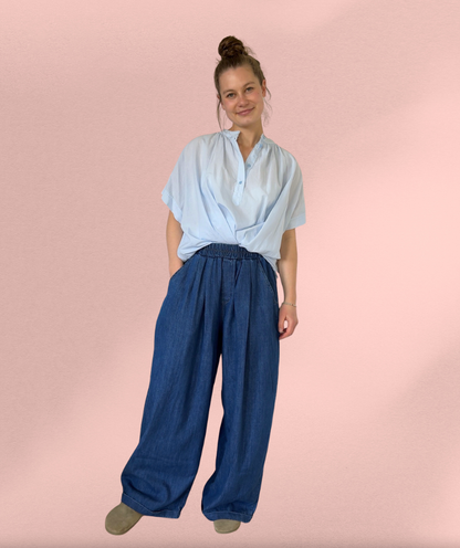 Jeans wide leg mittelblau