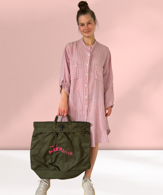 Leinenkleid gestreift "Rosa"