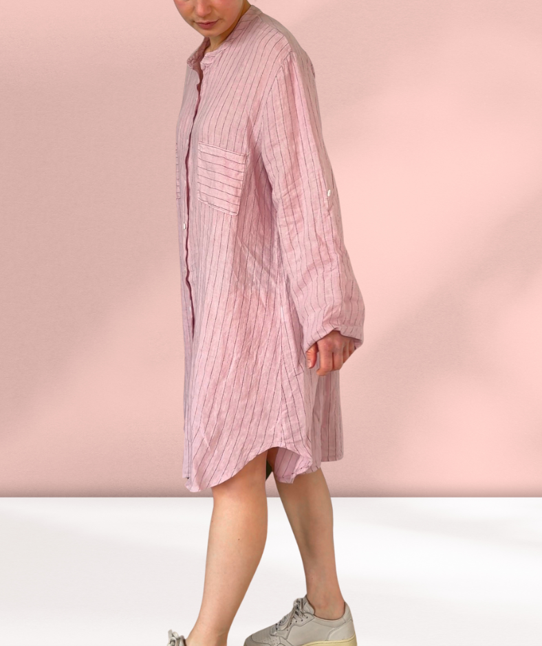 Leinenkleid gestreift "Rosa"