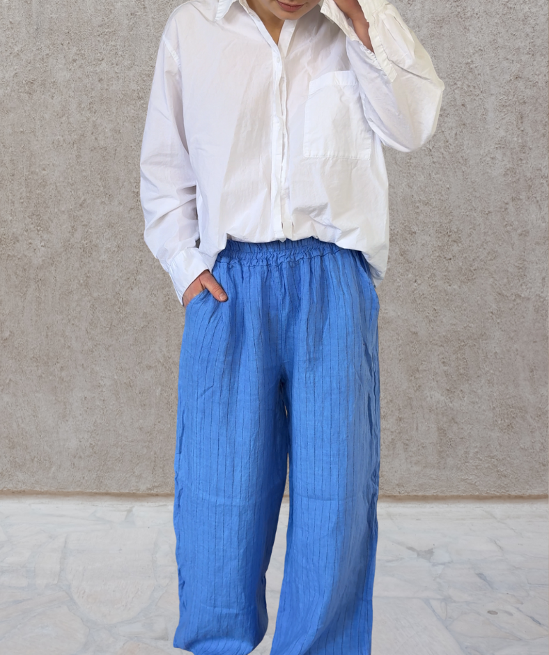 Leinenhose Blau