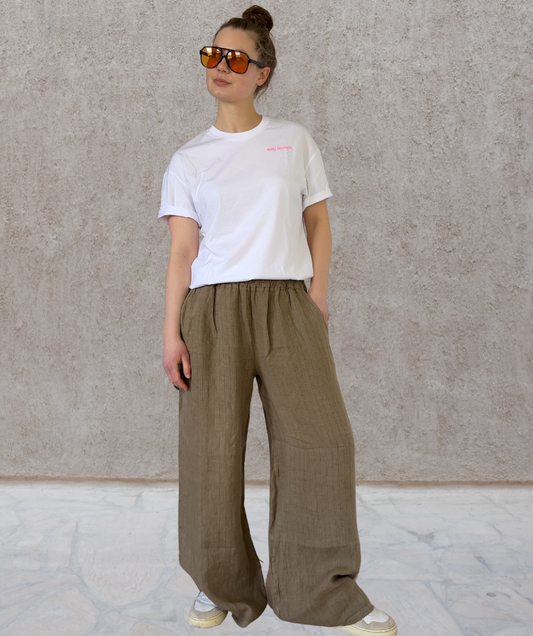 Leinenhose Beige / Braun
