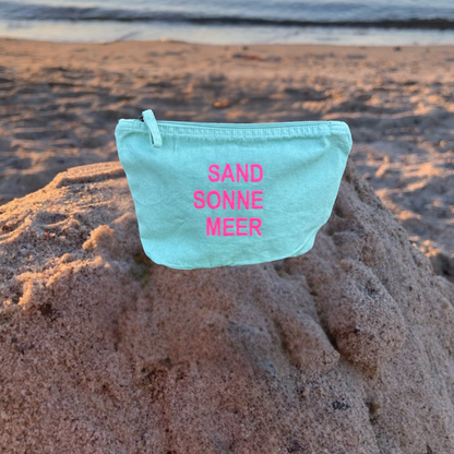 Kulturtasche Mint "Sand Sonne Meer"