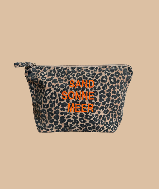 Kulturtasche Leo "Sand Sonne Meer" Orange