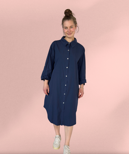 Popelinekleid Navyblau