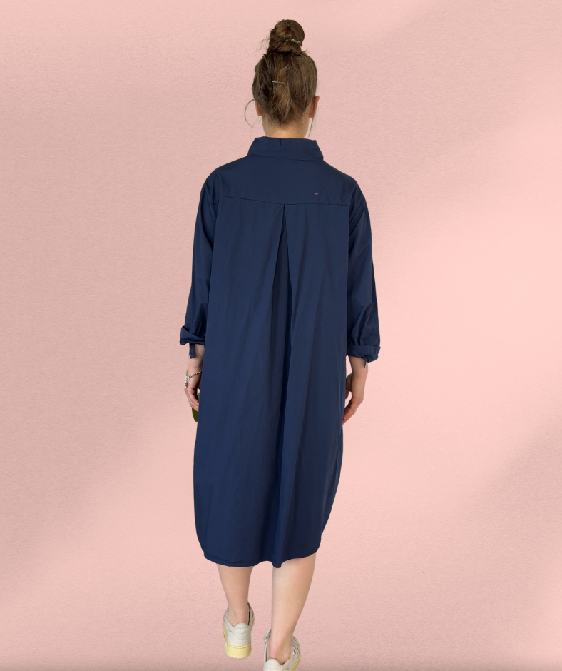 Popelinekleid Navyblau