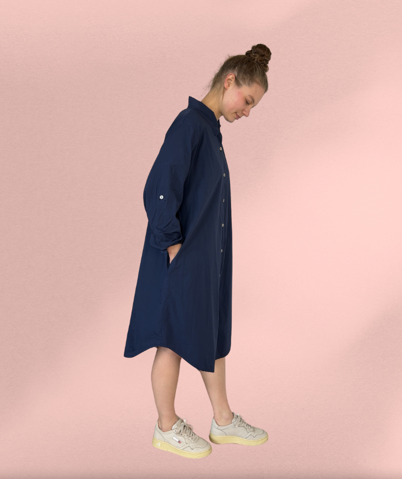 Popelinekleid Navyblau