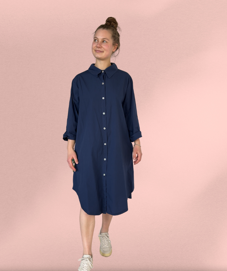 Popelinekleid Navyblau