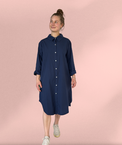 Popelinekleid Navyblau