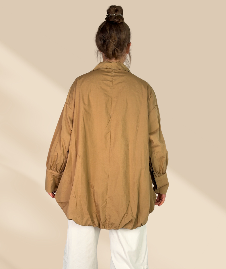 Popelinebluse Comfy "Beige"