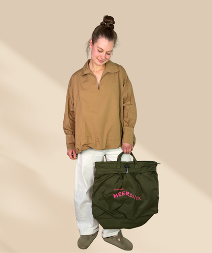 Popelinebluse Comfy "Beige"