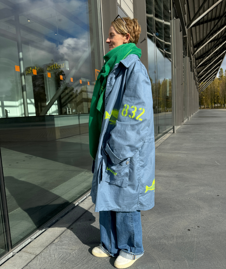 Parka Blau "Seegang" mit herausnehmbarem Winterfutter