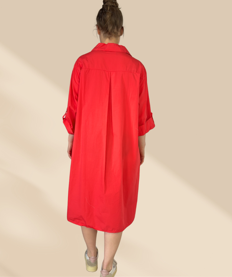 Popelinekleid light Rot