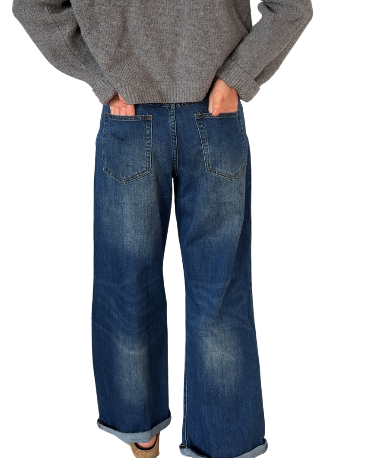 Jeans mit kleiner Bundfalte