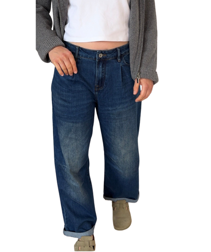 Jeans mit kleiner Bundfalte