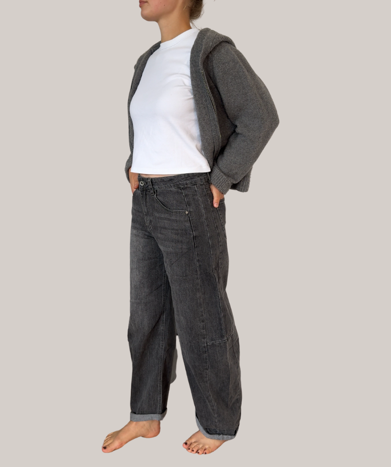 Jeans barrel leg  "grau"