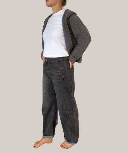 Jeans barrel leg  "grau"