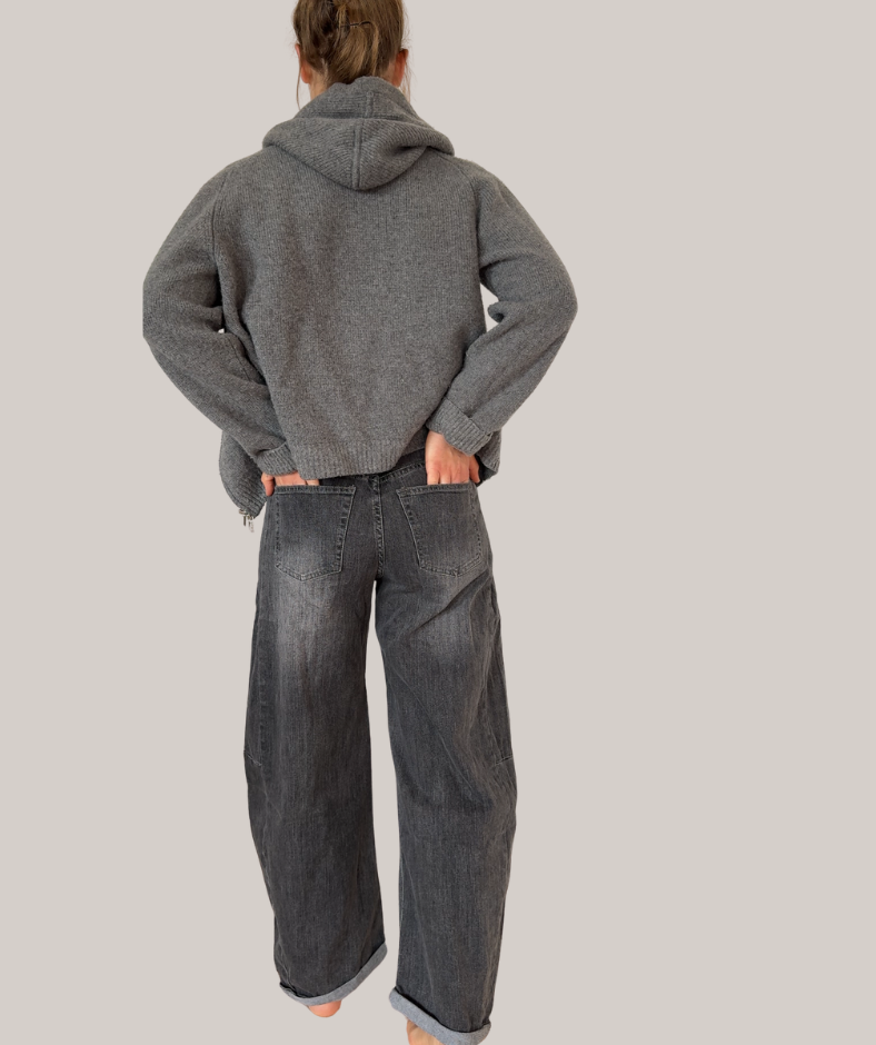 Jeans barrel leg  "grau"