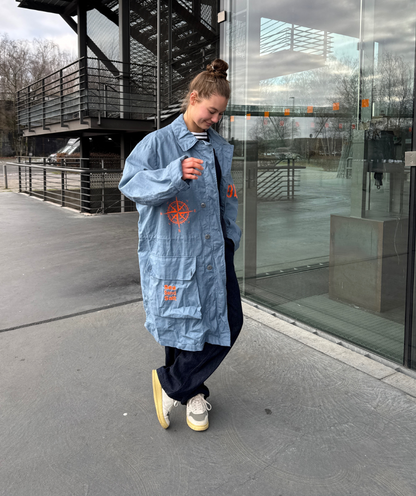 Parka Blau "Meer" mit herausnehmbarem Winterfutter