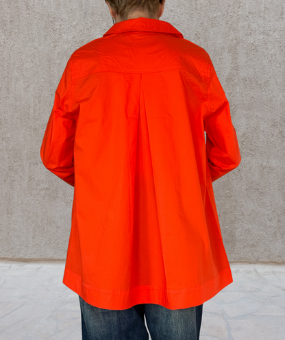 Popeline Bluse V-neck "Orange"