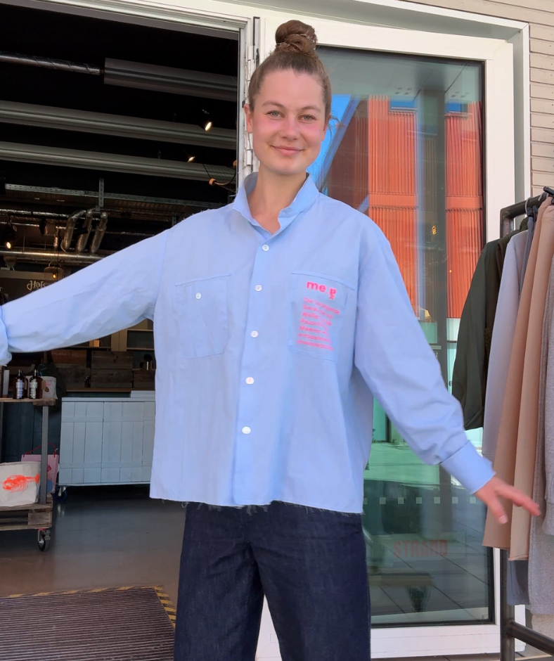 oversized Hemd Blau "Meer"