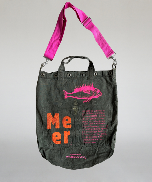Shopper mit Umhängegurt / Crossbody Tasche "Meer"