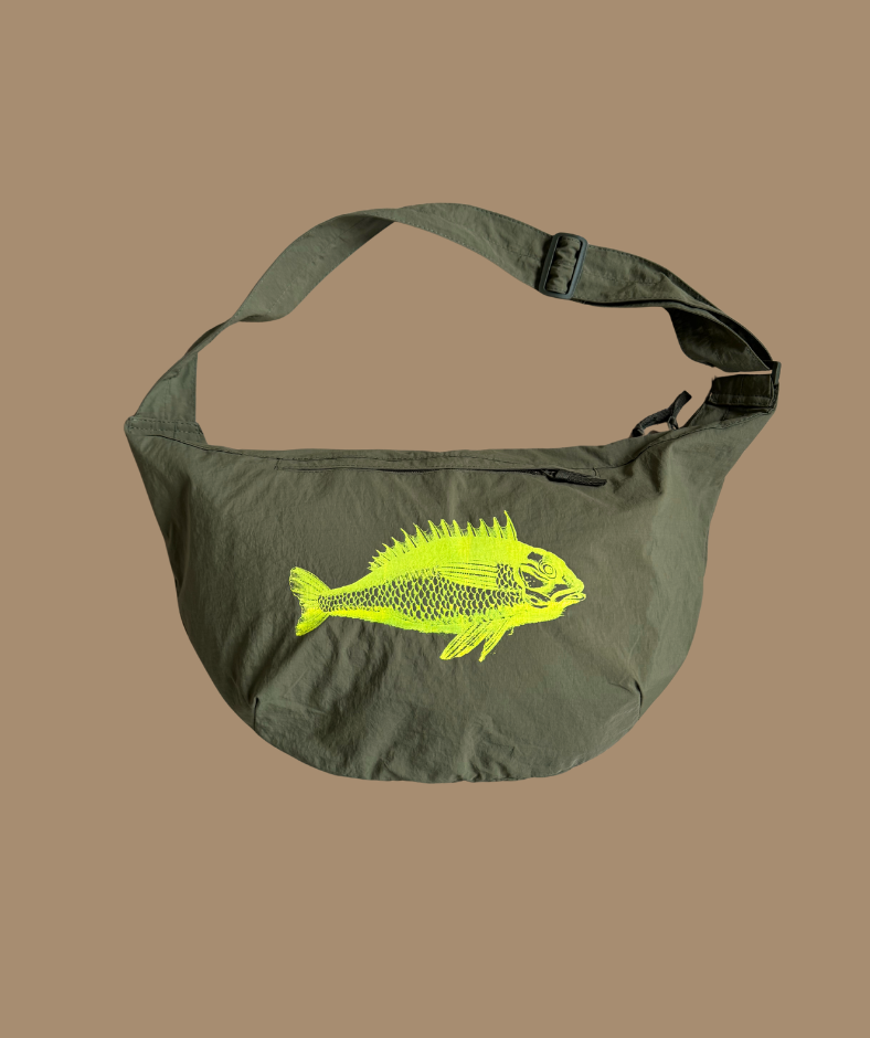 Crossbodybag Khaki "Fisch Gelb"