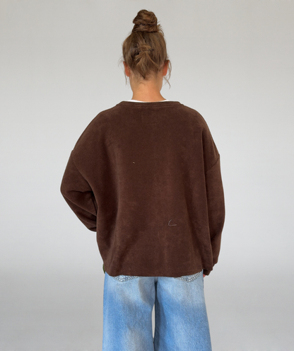 Fleecesweater mit Kangurutasche braun „SEA“