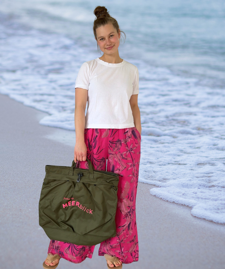 Leinenhose Flowerpower "Pink"