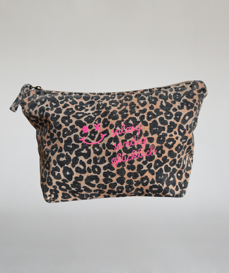Kulturtasche Leo "sandig salzig glücklich" pink