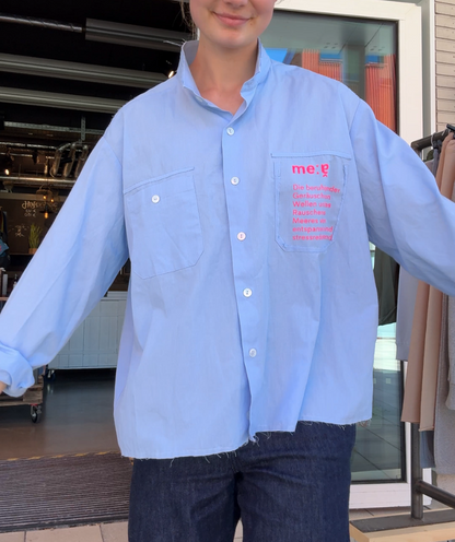 oversized Hemd Blau "Meer"