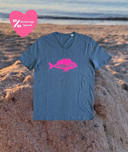 T-Shirt mausgrau "Fisch"