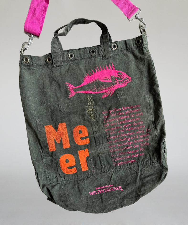 Shopper mit Umhängegurt / Crossbody Tasche "Meer"