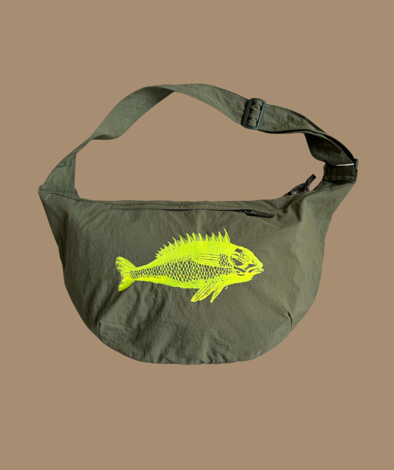 Crossbodybag Khaki "Fisch Gelb"