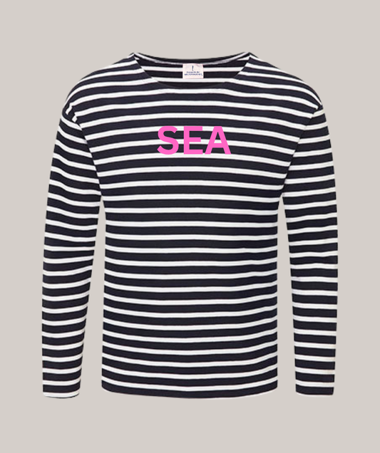 Ringelshirt navyblau weiß "SEA"
