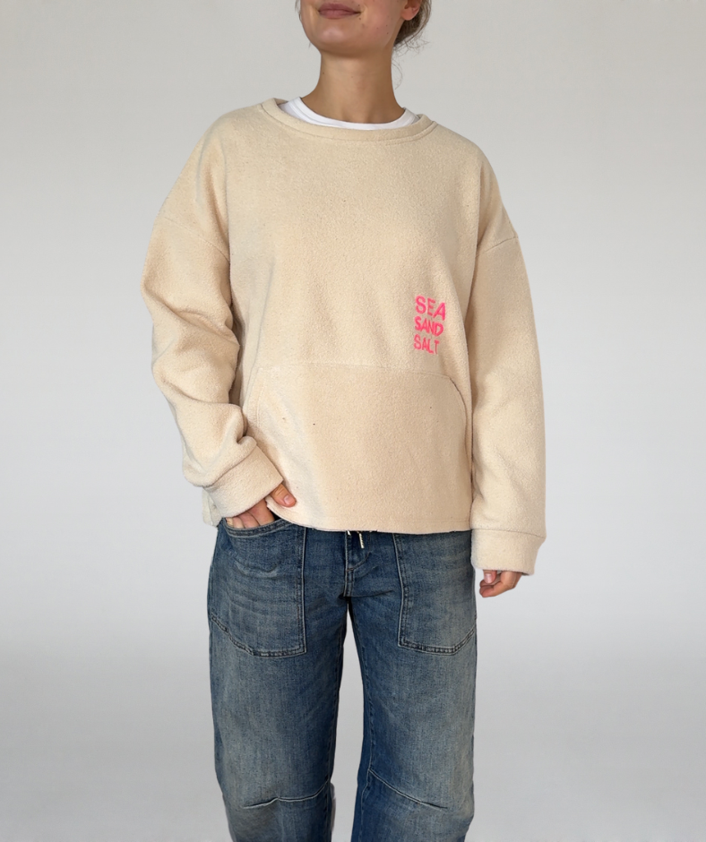 Fleecesweater mit Kangurutasche sand „Landgang“
