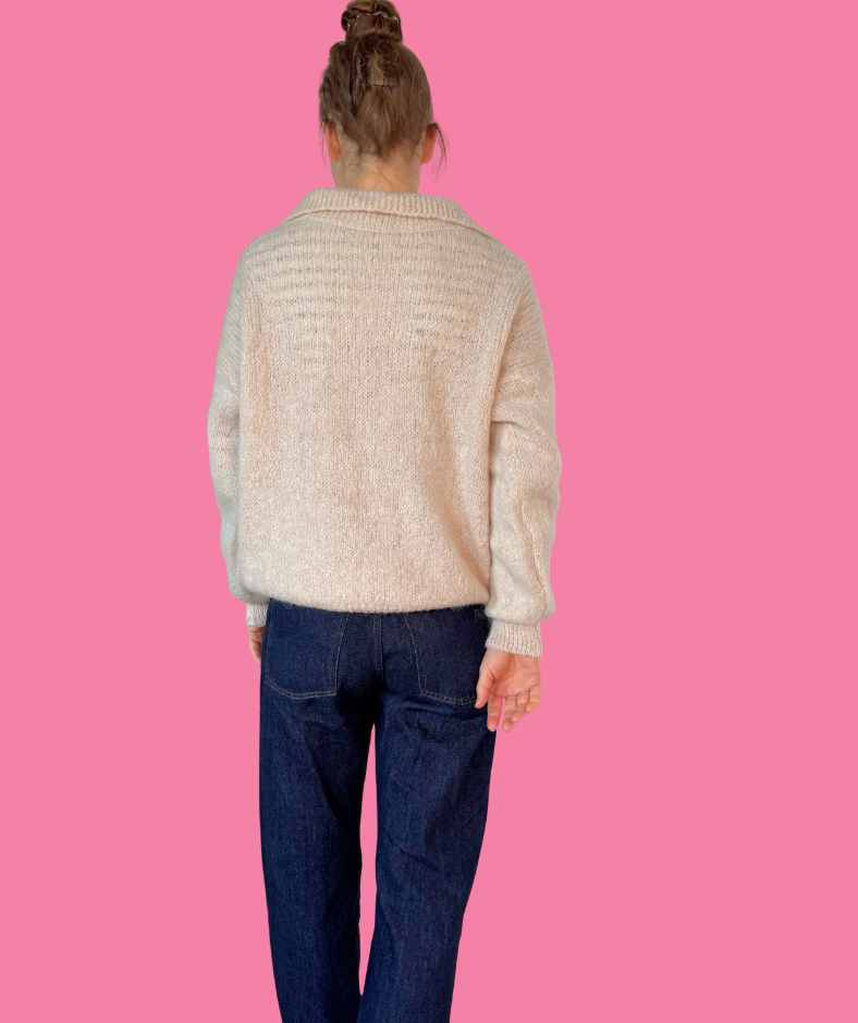 Strickpullover mit Kragen "Beige"
