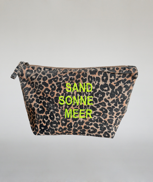 Kulturtasche Leo "Sand Sonne Meer" neongelb