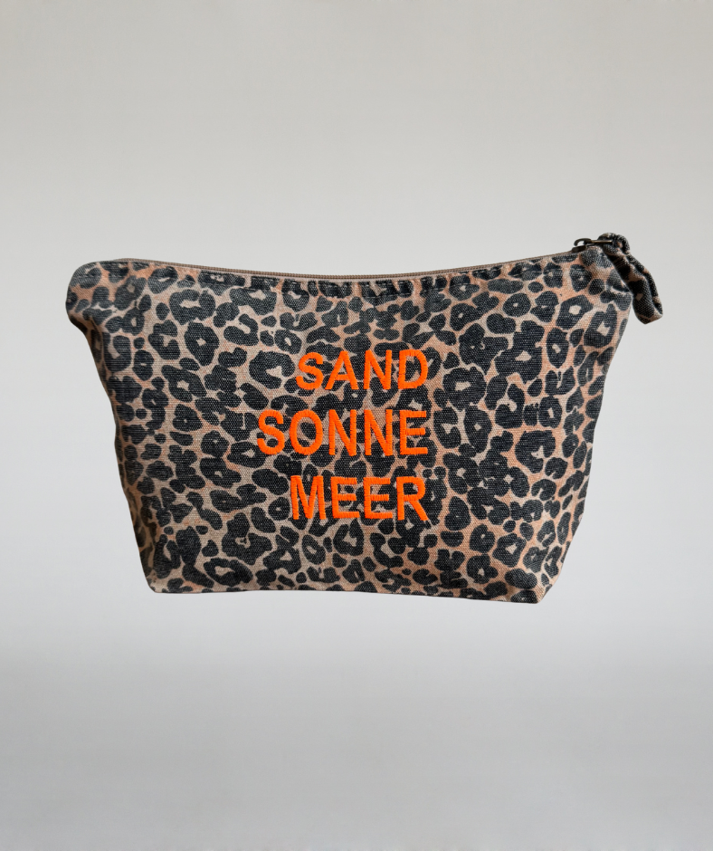 Kulturtasche Leo "Sand Sonne Meer" orange