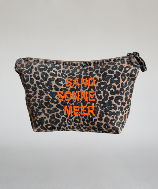 Kulturtasche Leo "Sand Sonne Meer" orange