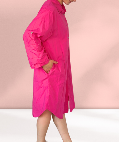 Popelinekleid / Hemdblusenkleid Pink