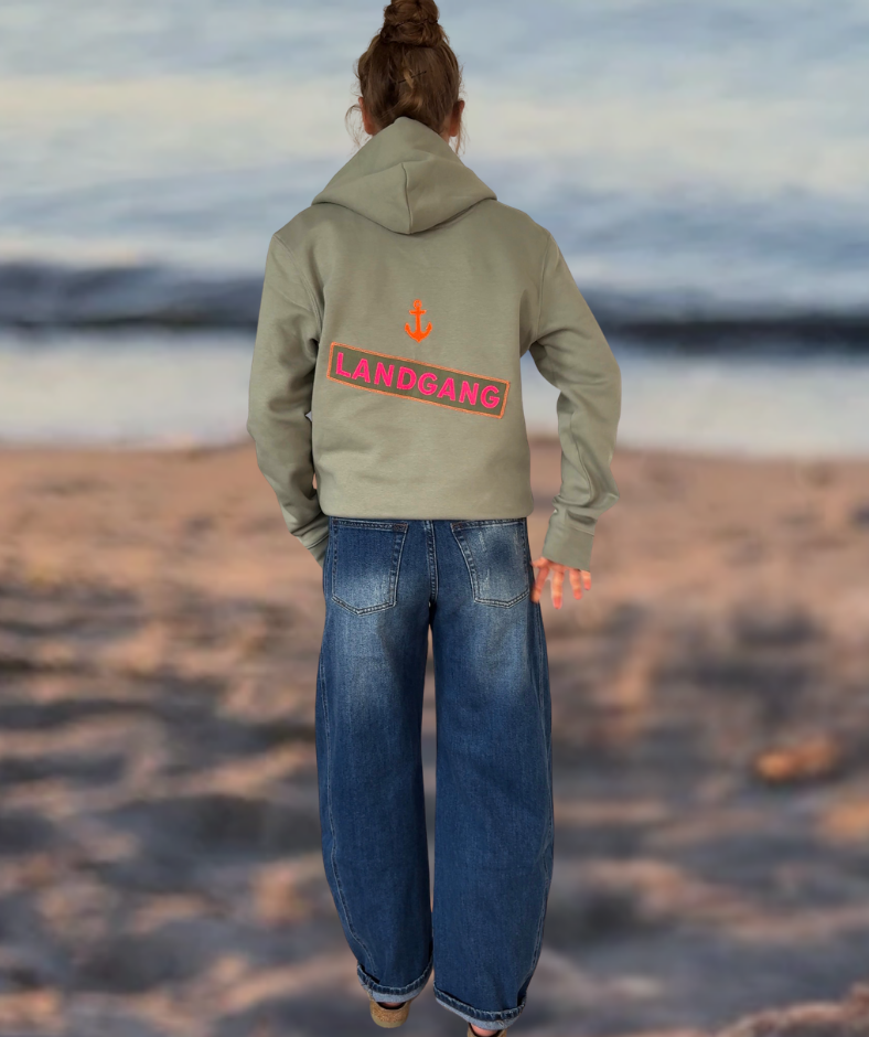 Hoodie vintage grün  "LANDGANG"