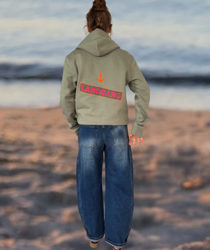 Hoodie vintage grün  "LANDGANG"