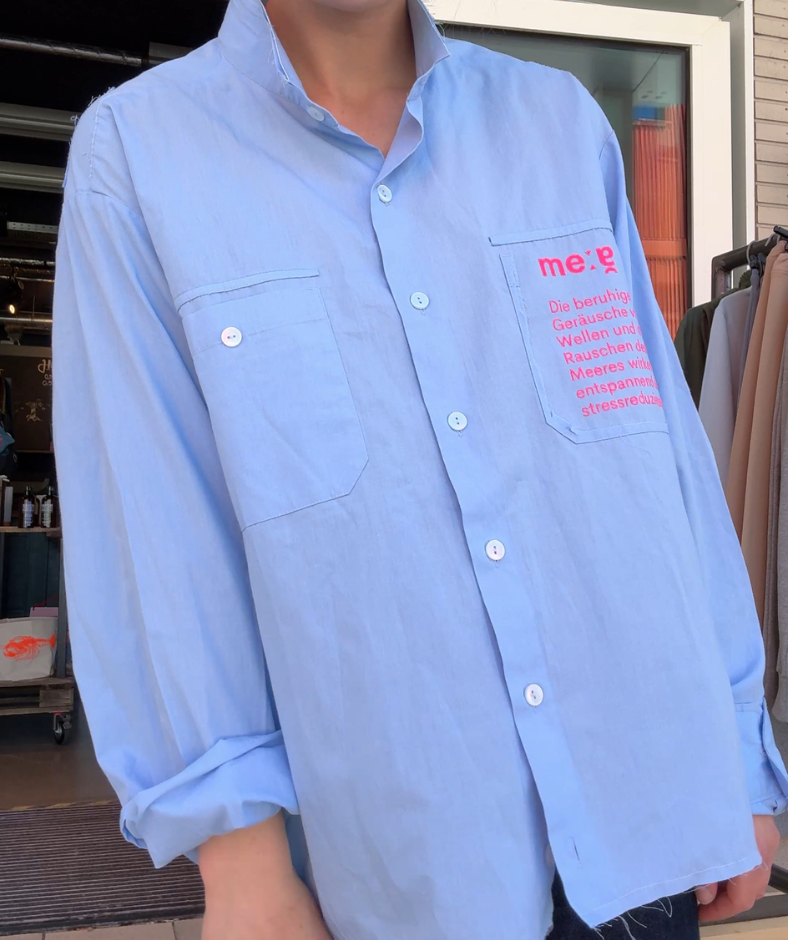 oversized Hemd Blau "Meer"