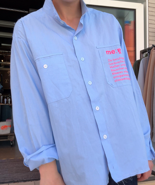 oversized Hemd Blau "Meer"