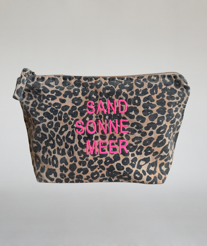 Kulturtasche Leo "Sand Sonne Meer" pink